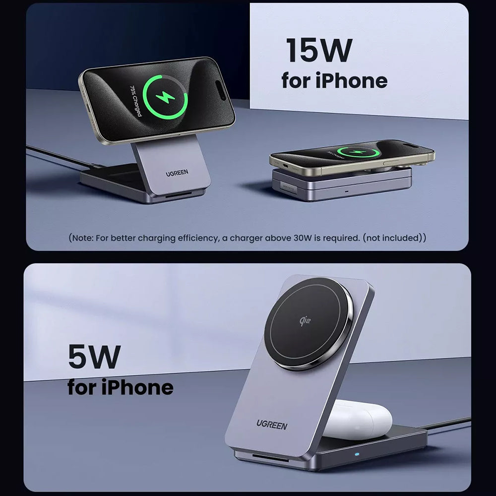 UGREEN W706 2in1 Wireless Netzladegerät, 20W, 1.67A, Weiß