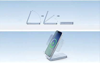 UGREEN MagFlow 2in1 Wireless Netzladegerät, 25W, Blau
