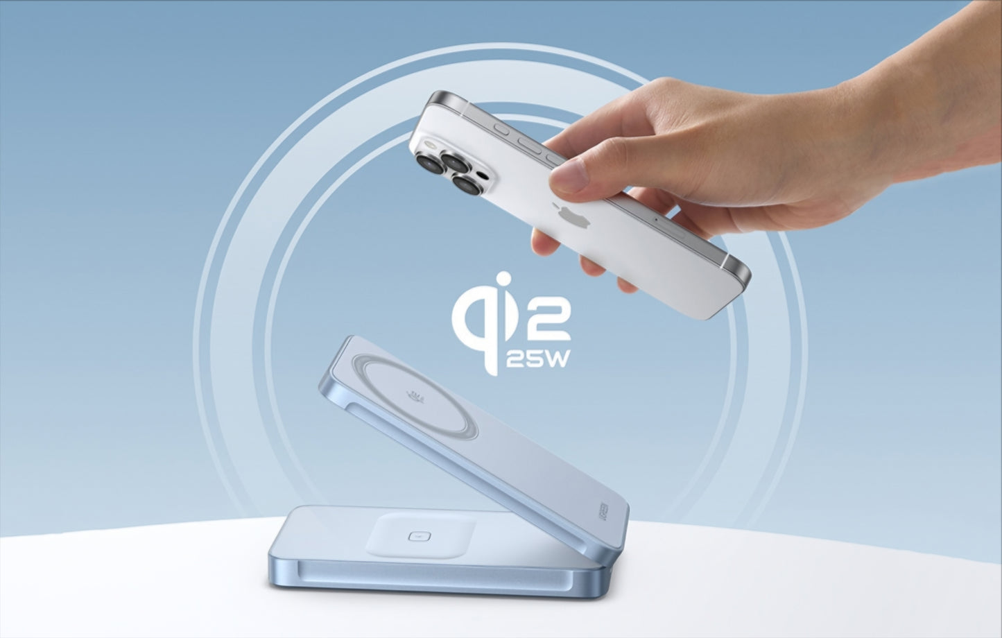 UGREEN MagFlow 2in1 Wireless Netzladegerät, 25W, Blau