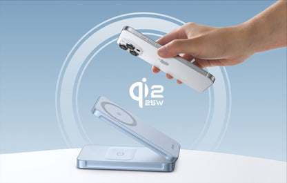 UGREEN MagFlow 2in1 Wireless Netzladegerät, 25W, Blau