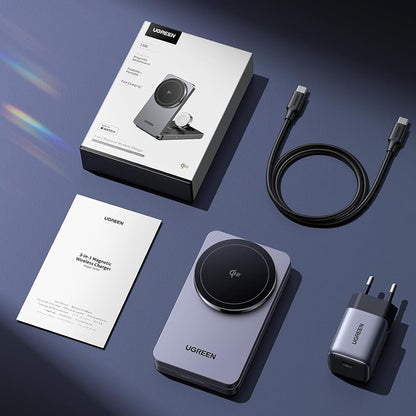 UGREEN W707 3in1 Wireless Netzladegerät, 25W, 1.67A, Grau