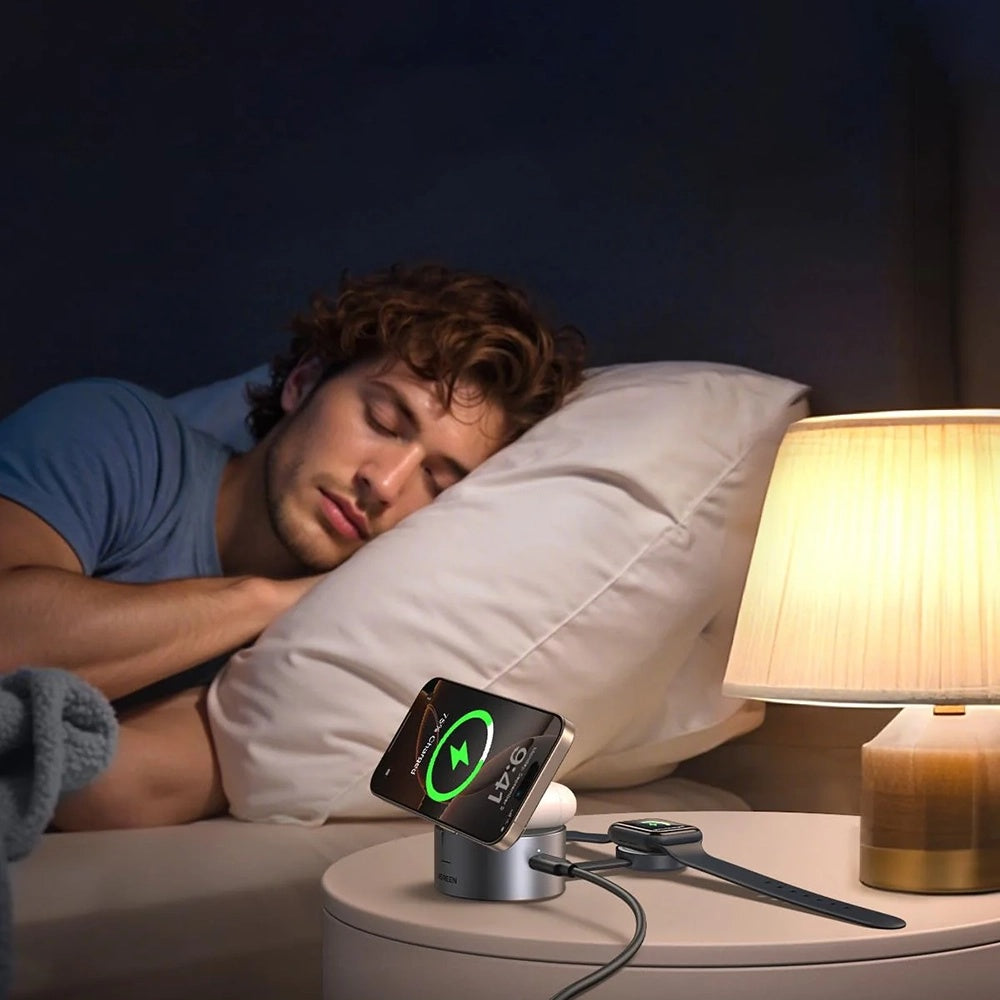 UGREEN W712 (65148) 3in1 Wireless Network Charger, 25W, 1.67A, Gray