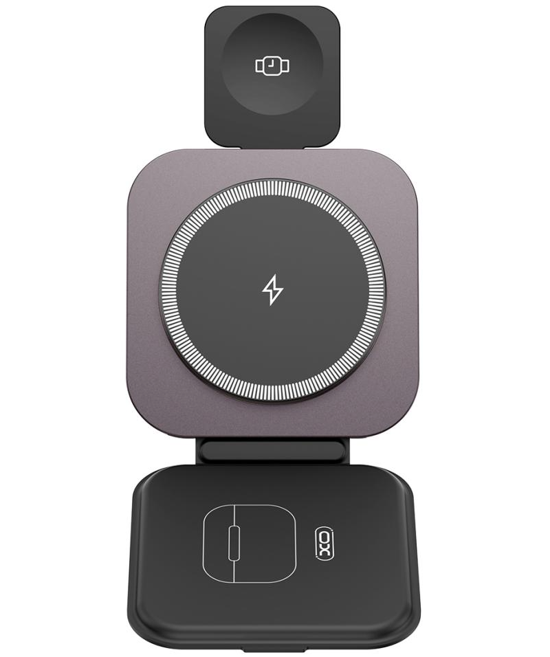 Wireless-Netzteil XO Design CX035 3in1, 15W, 1,67A, Schwarz, Wiederverpackt