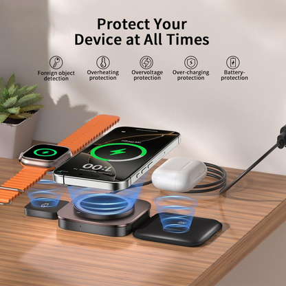 Wireless-Netzteil XO Design CX035 3in1, 15W, 1,67A, Schwarz, Wiederverpackt