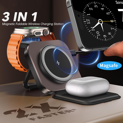 Drahtloses Netzladegerät XO Design CX035 3in1, 15W, 1.67A, Schwarz