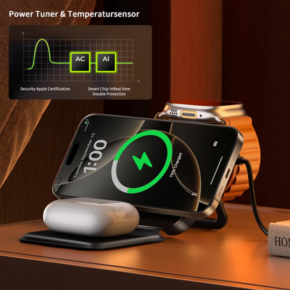 Wireless-Netzteil XO Design CX035 3in1, 15W, 1,67A, Schwarz, Wiederverpackt