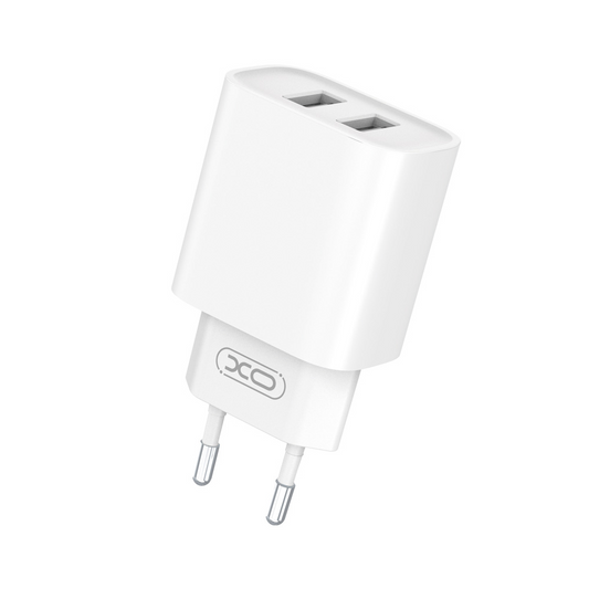 Netzladegerät XO Design CE02C, 10.5W, 2.1A, 2 x USB-A, Weiß