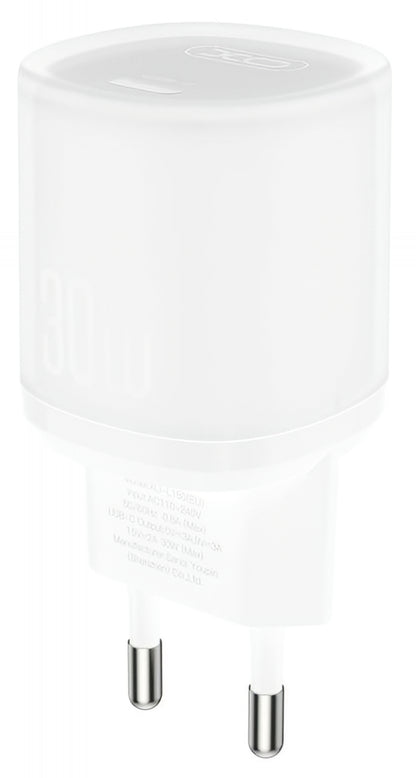 Netzladegerät XO Design L150, 30W, 3A, 1 x USB-C, Weiß