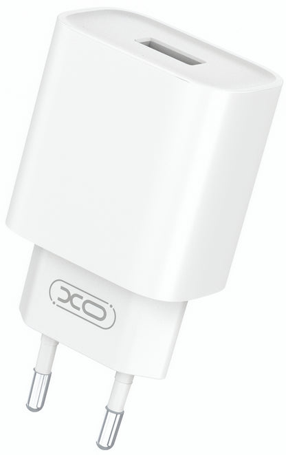 Netzladegerät XO Design CE02D, 18W, 3A, 1 x USB-A, Weiß