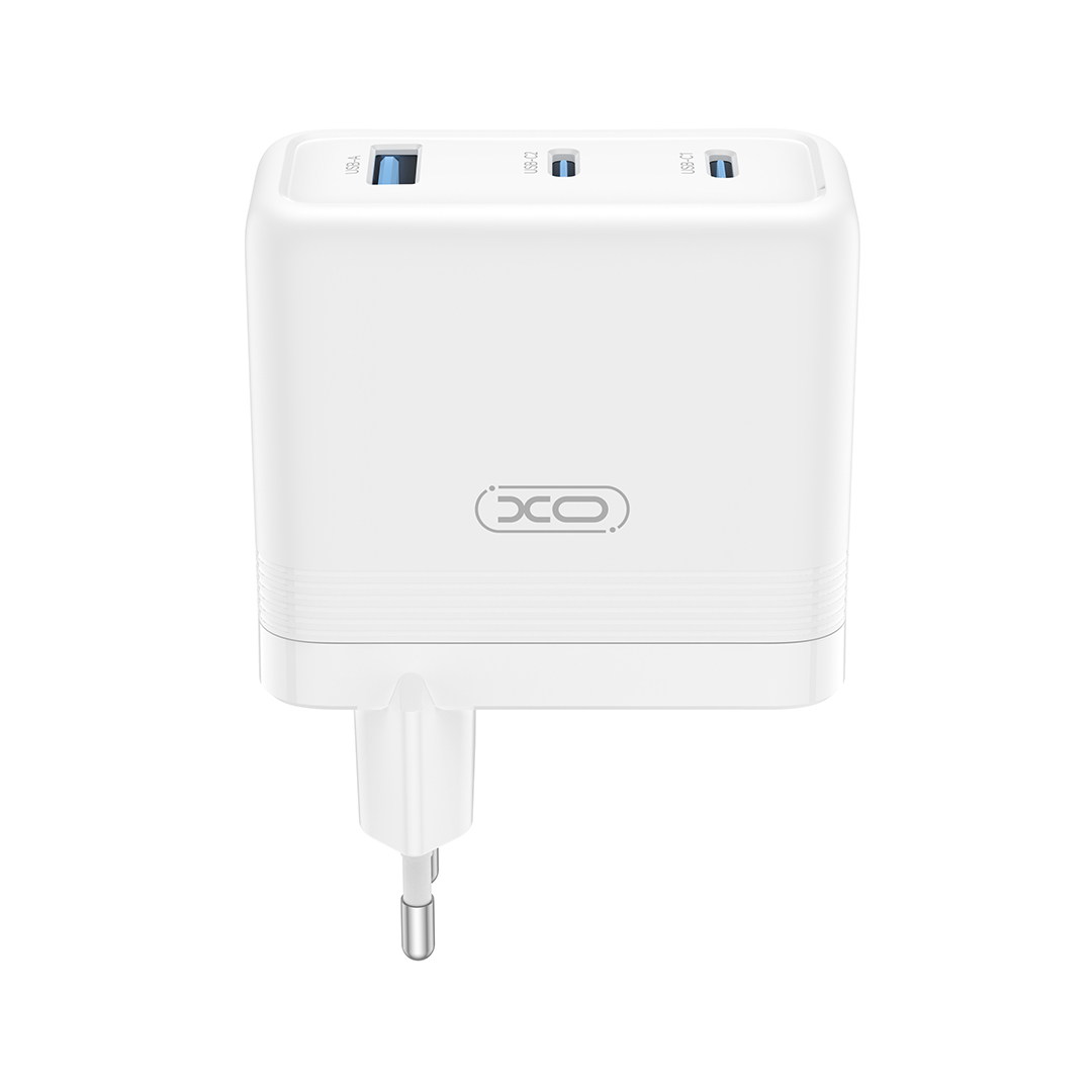 Netzladegerät XO Design CE35, 100W, 5A, 1 x USB-A - 2 x USB-C, Weiß
