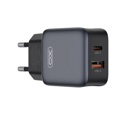 Netzladegerät XO Design L156, 30W, 3A, 1 x USB-A - 1 x USB-C, Schwarz