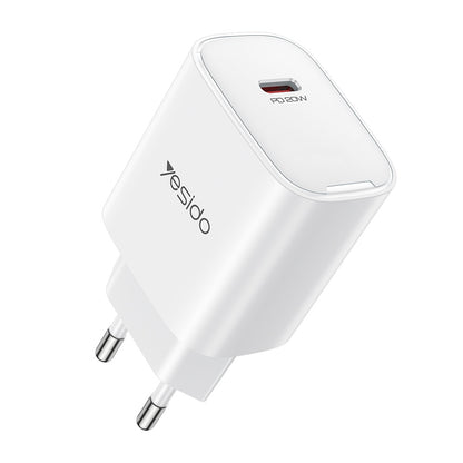Netzladegerät Yesido YC01E, 20W, 3A, 1 x USB-C, Weiß