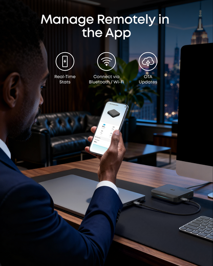 Anker Ladestation für externe Prime Batterie, 150W, 5A, 1 x Pogo Pin - 1 x USB-A - 2 x USB-C, Schwarz A1903G11