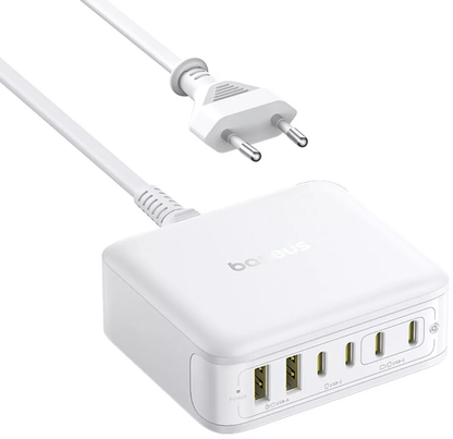 Baseus EnerFill FH21 Station Charger, 120W, 3.25A, 2 x USB-A - 4 x USB-C, White E0120T01