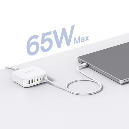 Baseus EnerFill FH21 Station Charger, 120W, 3.25A, 2 x USB-A - 4 x USB-C, White E0120T01