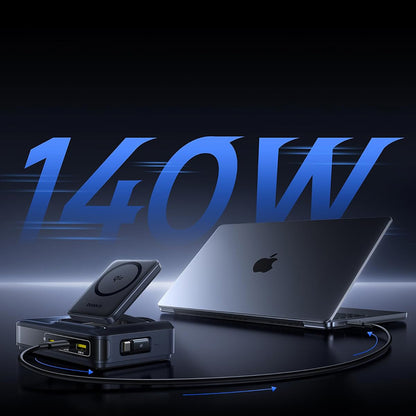 Ladestation Baseus Nomos NH21 QI 5in1, 160W, 5A, 1 x USB-A - 2 x USB-C, Schwarz E0121700