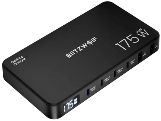 Ladestation BlitzWolf BW-S30, 175W, 5A, 2 x USB-A - 4 x USB-C, Schwarz