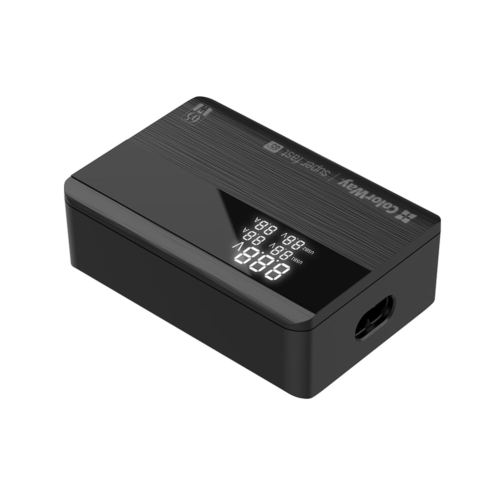 Ladestation ColorWay Display, 65W, 3.25A, 2 x USB-A - 2 x USB-C, Schwarz