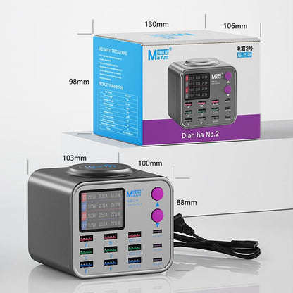Ladestation MaAnt DianBa No.2 QI, 300W, 3A, 3 x USB-C - 9 x USB-A, Grau