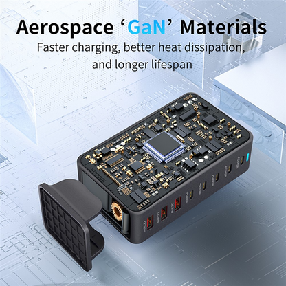 OEM Ladestation Ladegerät, 600W, 4 x USB-A - 4 x USB-C, Weiß