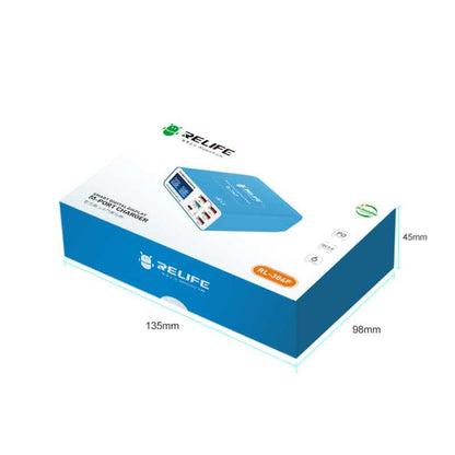 Ladestation Relife RL-304P, 40W, 3A, 1 x USB-C - 5 x USB-A, Blau