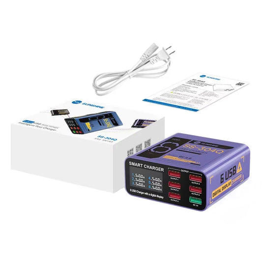 Sunshine SS-304Q Charging Station, 30W, 3.5A, 6 x USB-A, Purple
