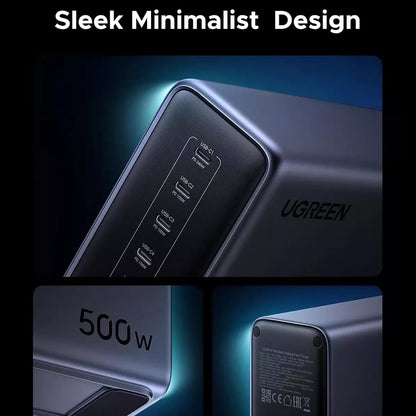 UGREEN Nexode X759 Ladestation, 500W, 5A, 1 x USB-A - 5 x USB-C, Grau