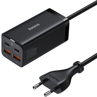 USB-C Ladestation Baseus GaN3 Pro, 100W, 5A, 2 x USB-A - 2 x USB-C, Schwarz, Wiederverpackt CCGP000101