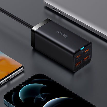 USB-C Ladestation Baseus GaN3 Pro, 100W, 5A, 2 x USB-A - 2 x USB-C, Schwarz, Wiederverpackt CCGP000101