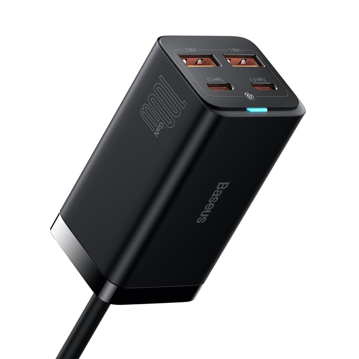 USB-C Ladestation Baseus GaN3 Pro, 100W, 5A, 2 x USB-A - 2 x USB-C, Schwarz, Wiederverpackt CCGP000101