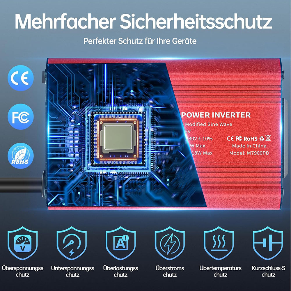 Elektrischer Autoinverter Techsuit FlexiCarVolt, 300W