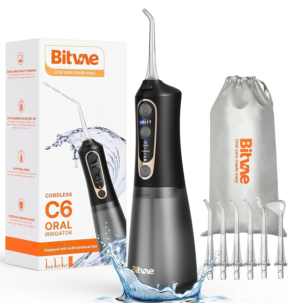Bitvae C6 Munddusche, Schwarz Gold