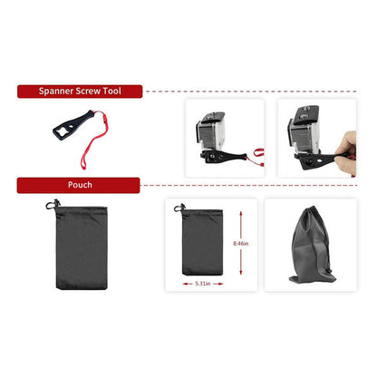 Sportkamera-Zubehörset Techsuit SA15 für GoPro / SJCAM Serie, 15in1, Schwarz