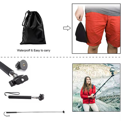 Sportkamera-Zubehörset Techsuit SA15 für GoPro / SJCAM Serie, 15in1, Schwarz