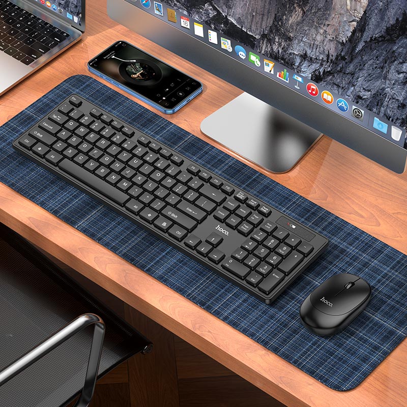 Kit Tastatur Maus Wireless HOCO GM17, Schwarz