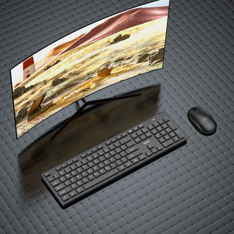 Kit Tastatur Maus Wireless HOCO GM17, Schwarz