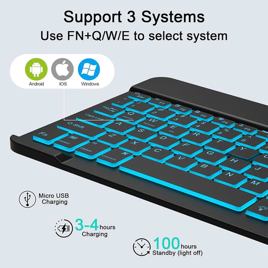 Wireless Tastatur-Maus-Set Techsuit AirCombo WKM1, BT / Wi-Fi, Schwarz