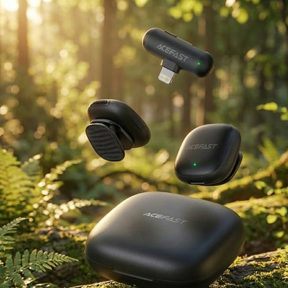 Lavaliermikrofon Acefast R1, Lightning, Set 2 Stück, Schwarz