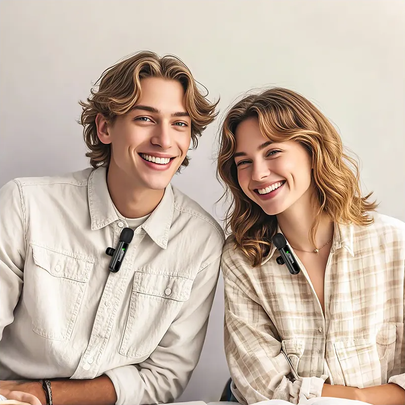 Lavaliermikrofon HOCO L20A, USB-C / Lightning, Set 2 Stück, Schwarz