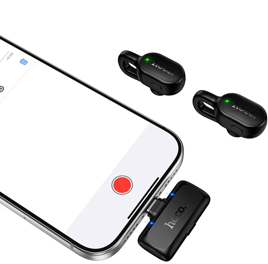 Lavaliermikrofon HOCO L27, USB-C, 2er-Set, Schwarz