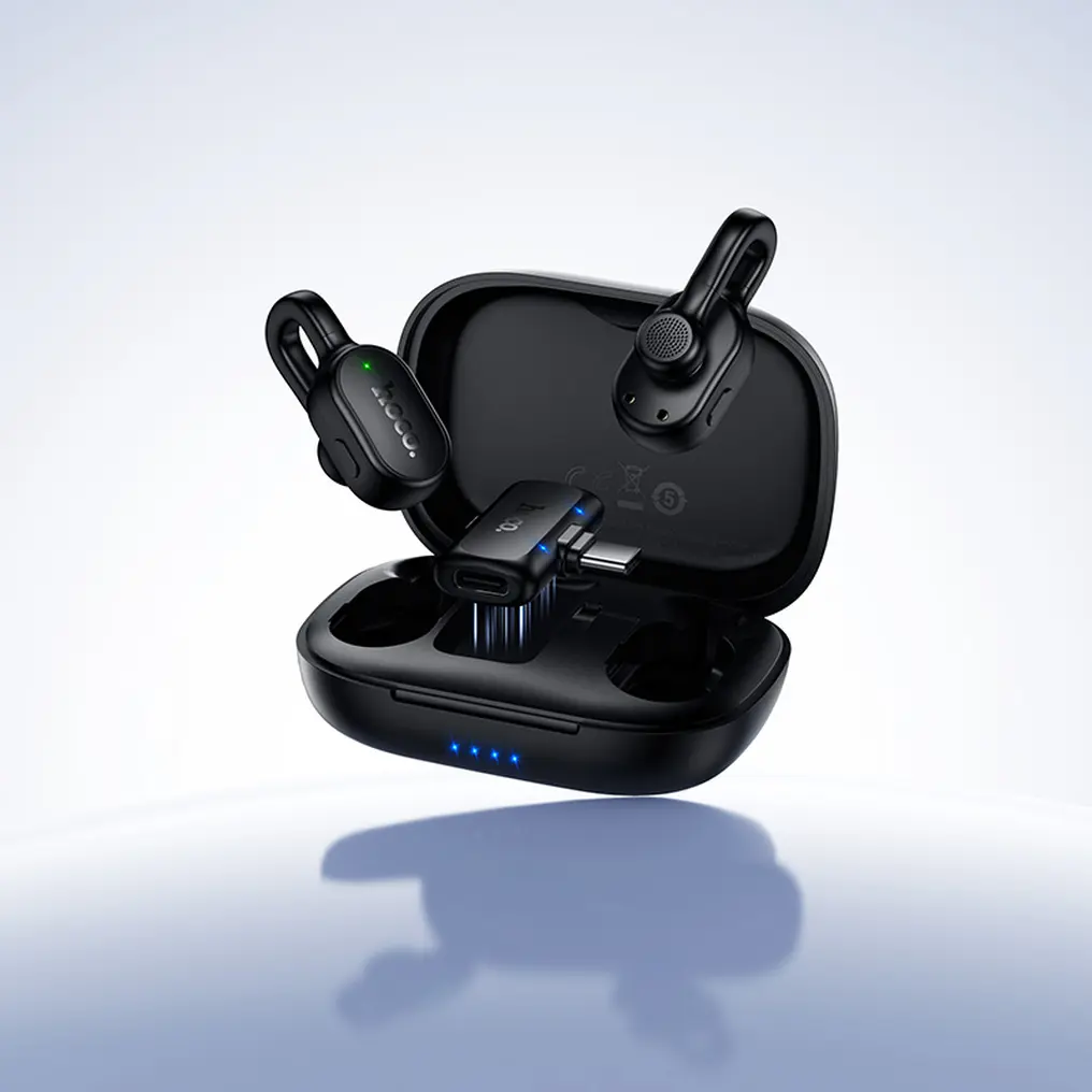 Lavaliermikrofon HOCO L27, USB-C, 2er-Set, Schwarz