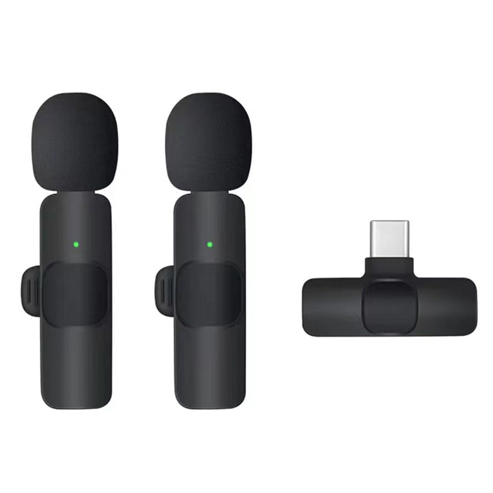 Techsuit Lavalier LW2, USB-C, 2er Set, Schwarz
