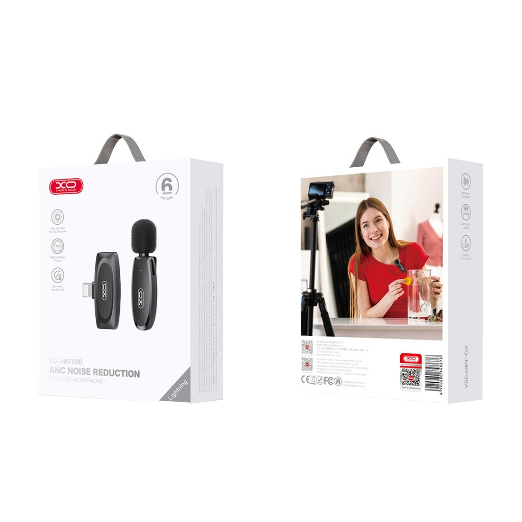 Lavaliermikrofon XO Design MKF08B, Lightning, Schwarz