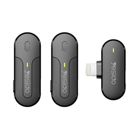 Lavaliermikrofon Yesido KR16, Lightning, Set 2 Stück, Schwarz