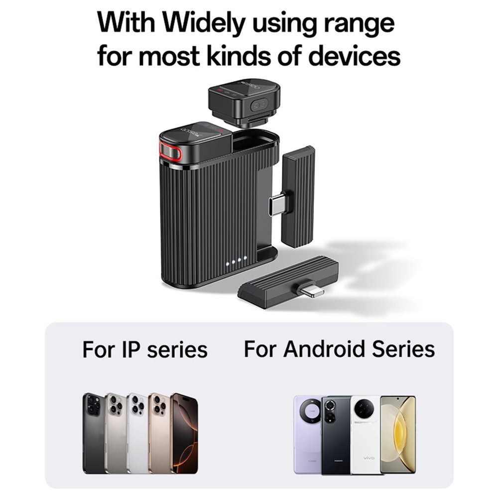 Lavaliermikrofon Yesido KR19, USB-C / Lightning, Set 2 Stück, Schwarz