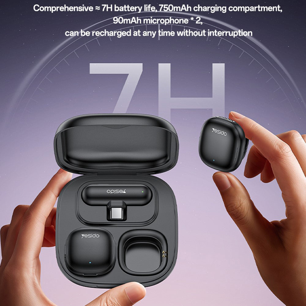 Lavaliermikrofon Yesido KR20, Lightning, Set 2 Stück, Schwarz