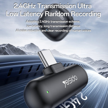 Lavaliermikrofon Yesido KR21, USB-C, Set 2 Stück, Schwarz