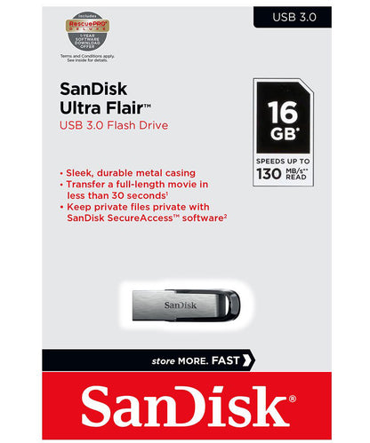Externer USB-A 3.0 Speicher SanDisk Ultra Flair, 16Gb SDCZ73-016G-G46