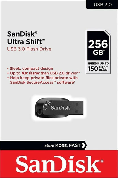 Externer USB-A 3.2 Speicher SanDisk Ultra Shift, 256Gb SDCZ410-256G-G46