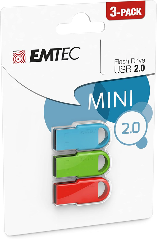 Externer USB-A Speicher Emtec D250 Mini, 16Gb, Set 3 Stück ECMMD16GD252P3